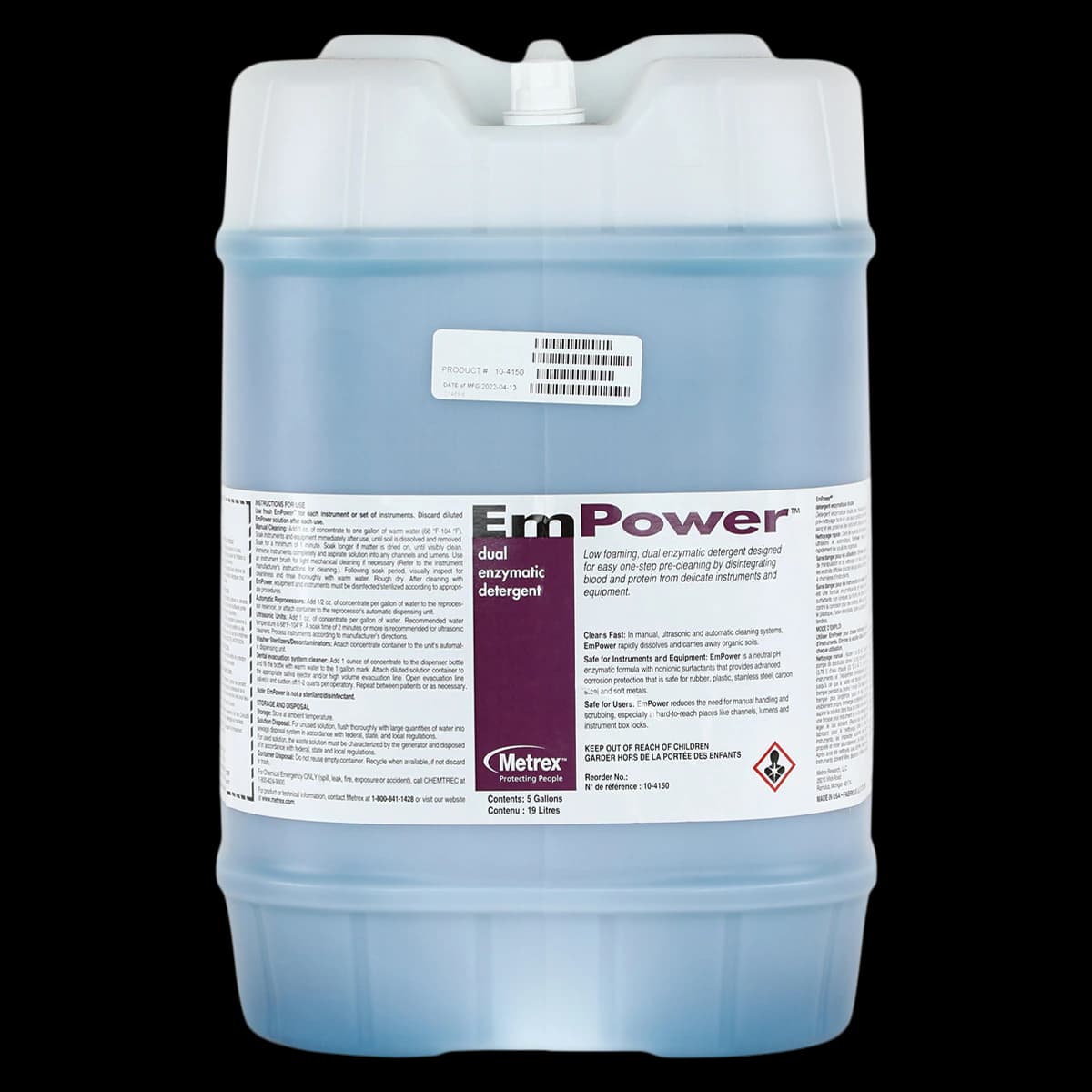 Metrex EmPower Multi-Enzymatic Detergent, 5 Gallon Bottle, Fresh Scent - EmPower® 5 Gallon - Image 1