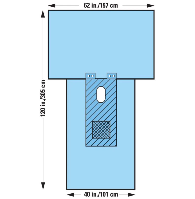 Halyard Cystoscopy T-Sheet Sterile Drape, 62" x 100", 3" x 6" Perineal Fenestration - Cystoscopy T Sheet Ster - Image 1