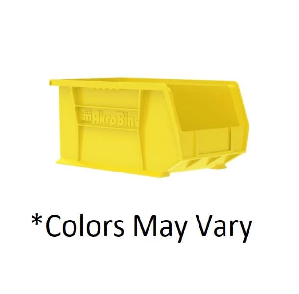 Akro-Mils AkroBin Storage Bin, Yellow Polymer, Label Holder, 14-3/4" x 8-1/4" x 7", 12/Case - Akro Bin Yellow - Image 1