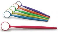 Zirc Crystal HD® #4 Mouth Mirror, Thin Grip, Vibrant Assorted Colors, 12/Pack - #4 Crystal HD® Mouth Mirror Thin Grip Vibrant Assorted Pack of 12 - Image 1