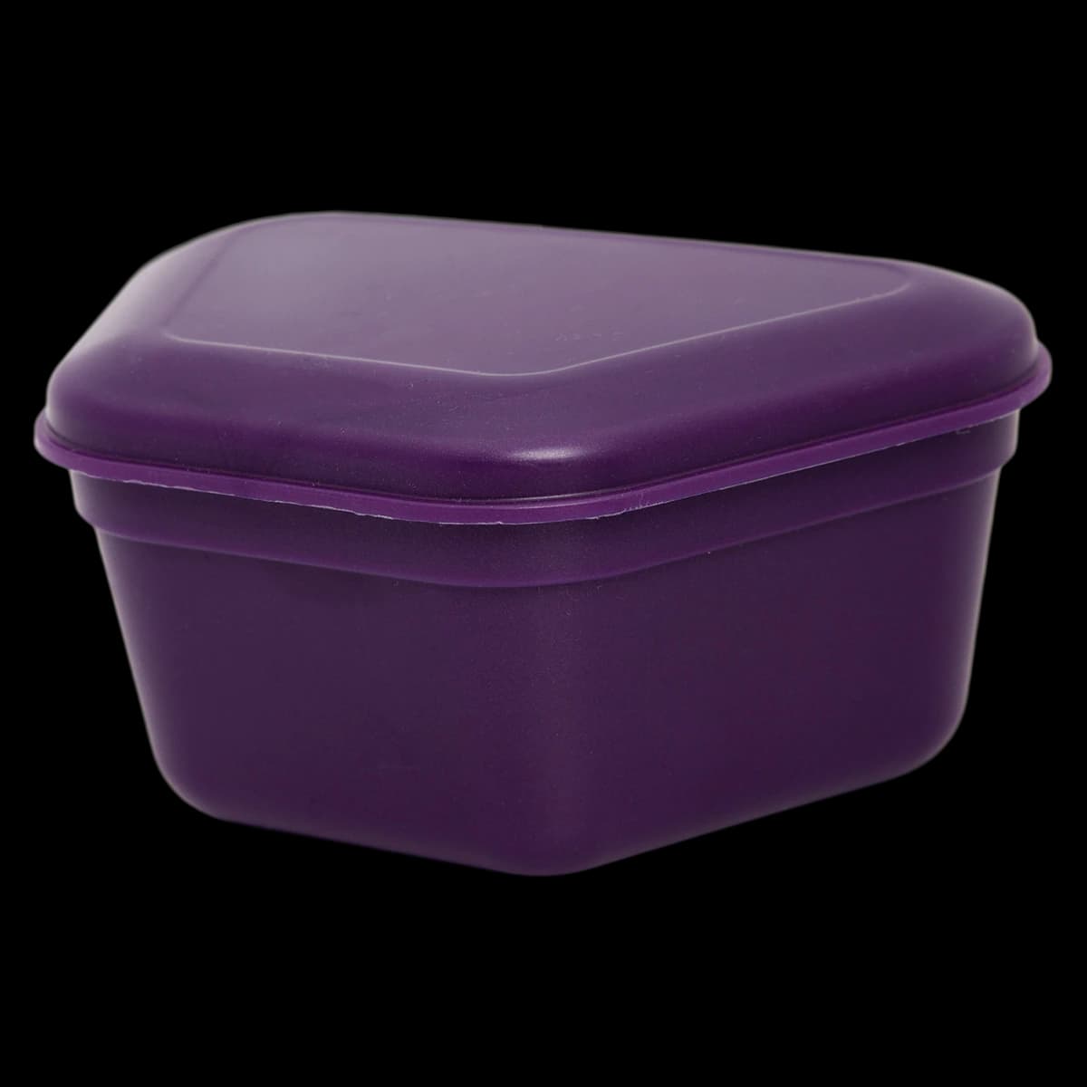 Zirc Denture Box, Plum, One-Piece Construction, Solid Locking Mechanism, 4-3/8" x 3-3/8" x 2", 12/Box, 30R800E - Plum Denture Box Pack of 12 - Image 1