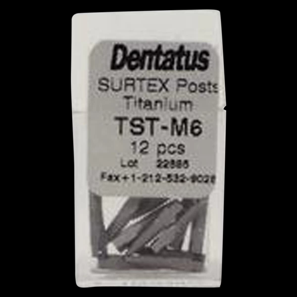 Dentatus Surtex Classic Surface-Treated Titanium Post Refill, Medium (M6), 1.80 mm Diameter, 9.3 mm Length, 12/Pkg, TST-M6 - SURTEX™ Surface-Treated Titanium Post Refill – Medium, Length 9.3 mm, 12/Pkg - TST-M6, Diameter 1.80 mm, Length 9.3 mm - Image 1
