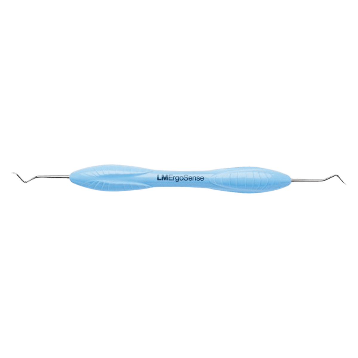 LM ErgoSense 204S Sickle Scaler, Stainless Steel, Double-Ended, Light Blue Silicone Handle, Each - Stainless Steel 204S Sickle Scaler - Ergosense Handle - Image 1