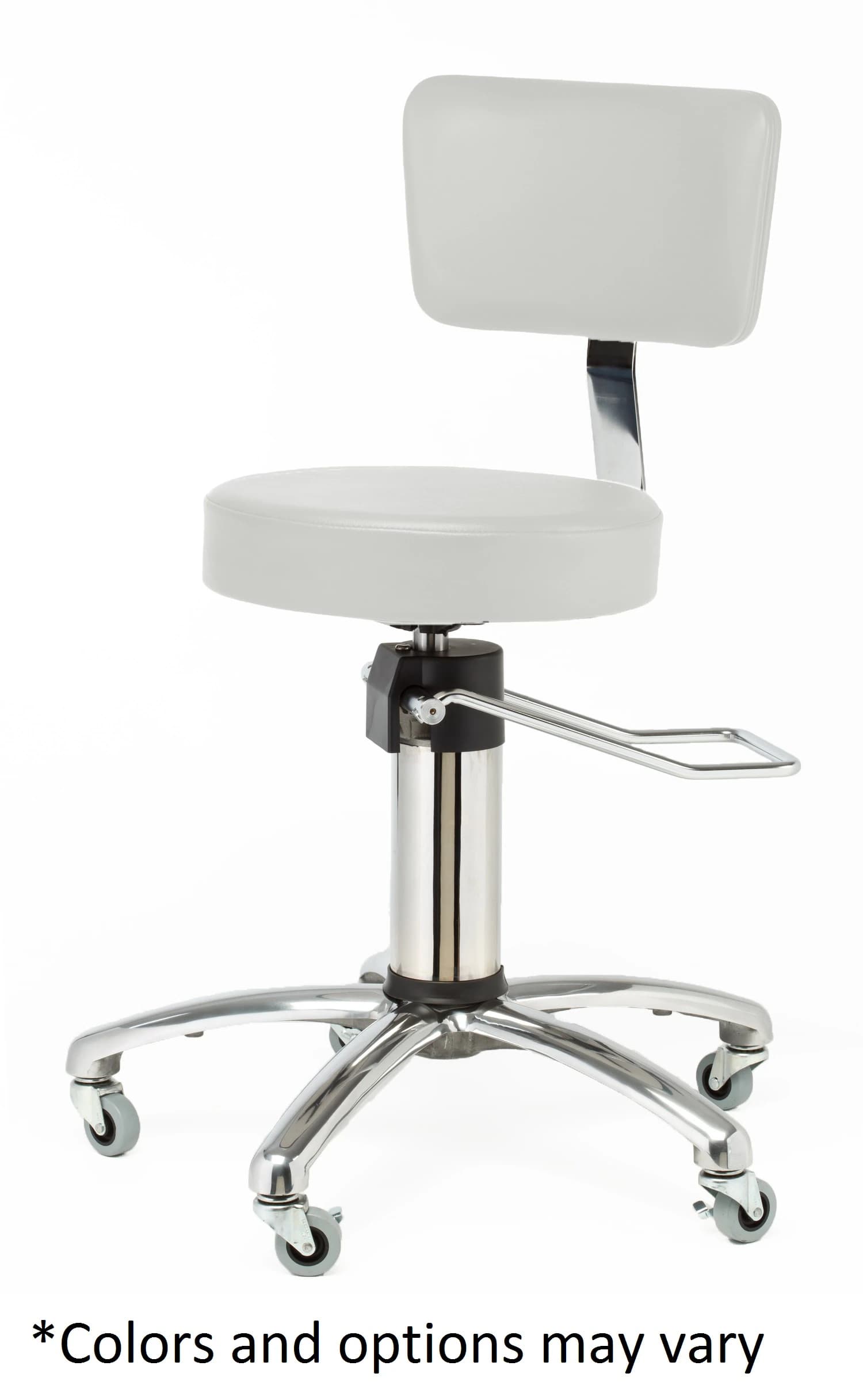 Brandt Surgeons Stool with Backrest, Hydraulic Height Adjustment, Black - Stool Surgeons w/Backrest Hydr - Image 1