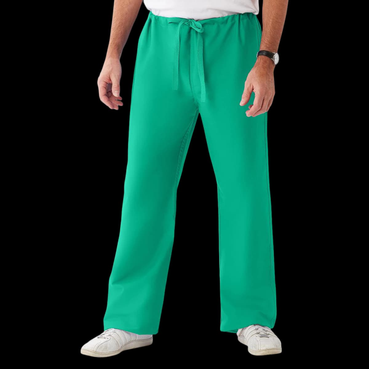 ComfortEase Unisex Reversible Scrub Pants with Drawstring, Medium, Jade Green, 1 Each - ComfortEase Unisex Reversible Scrub Pants with Drawstring - Image 1
