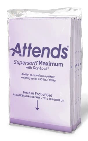 Attends Supersorb Breathables Incontinence Underpad, Maximum Absorbency, 30" x 36", Purple Backsheet, 60/Case - Supersorb Underpad Max - Image 1