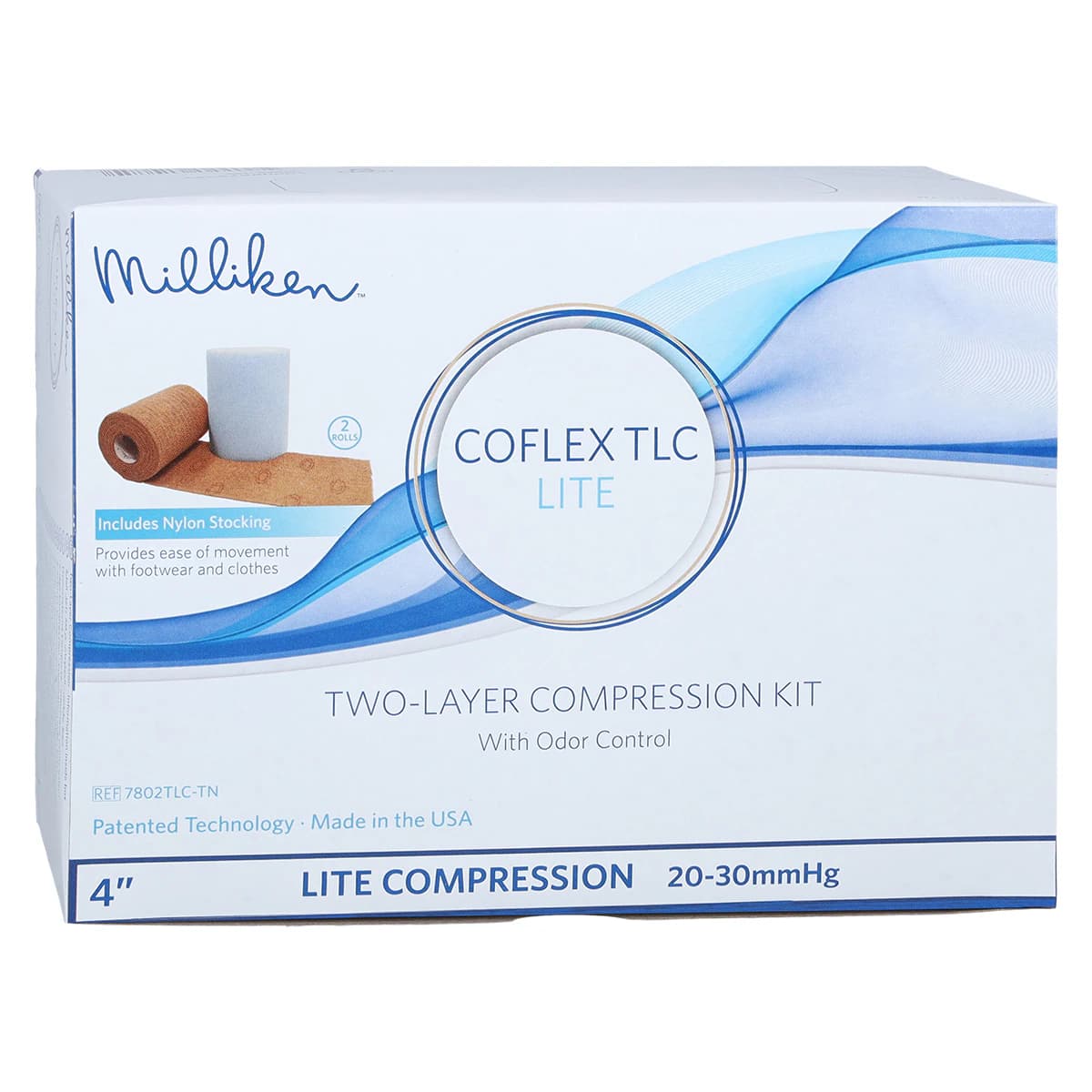 CoFlex TLC LITE 2-Layer Compression Bandage, Elastic, 4" x 3.4 yd, Tan/White, Non-Sterile, 8/Case - Kit Cmprs CoFlex TLC Lite - Image 1