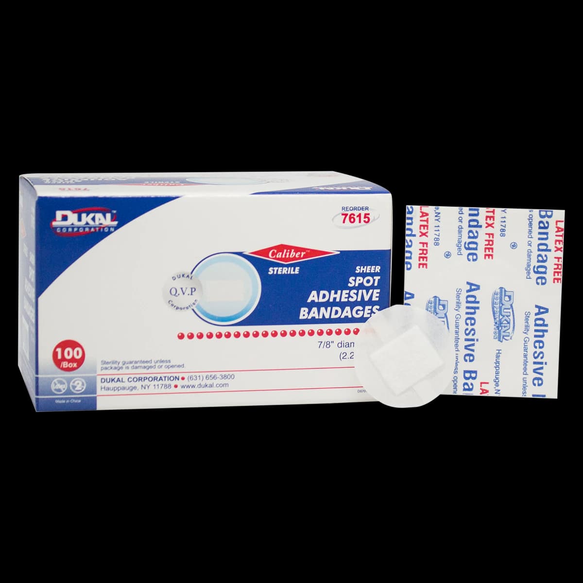 Caliber Adhesive Bandage Sheer, 7/8" Clear, Sterile, 100/Box - Bandage Adhsv Sheer Spot - Image 1