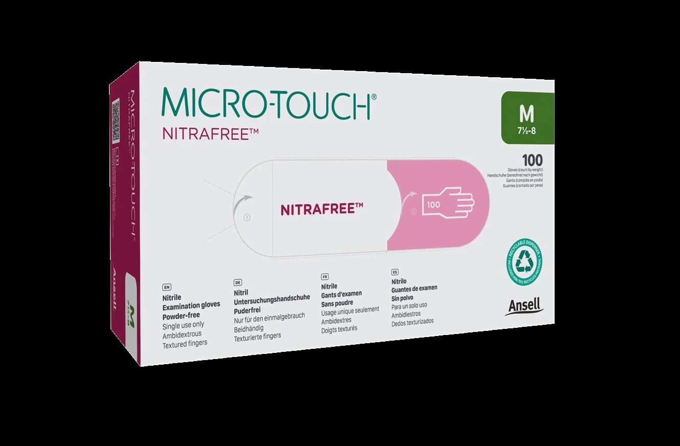 Micro-Touch NitraFree Pink Nitrile Exam Gloves, Powder Free, Non-Sterile, Small, 100/Box, 6034511 - Micro-Touch Nitrafree Pink Nitrile Exam Gloves (S) 100Bx - Image 1