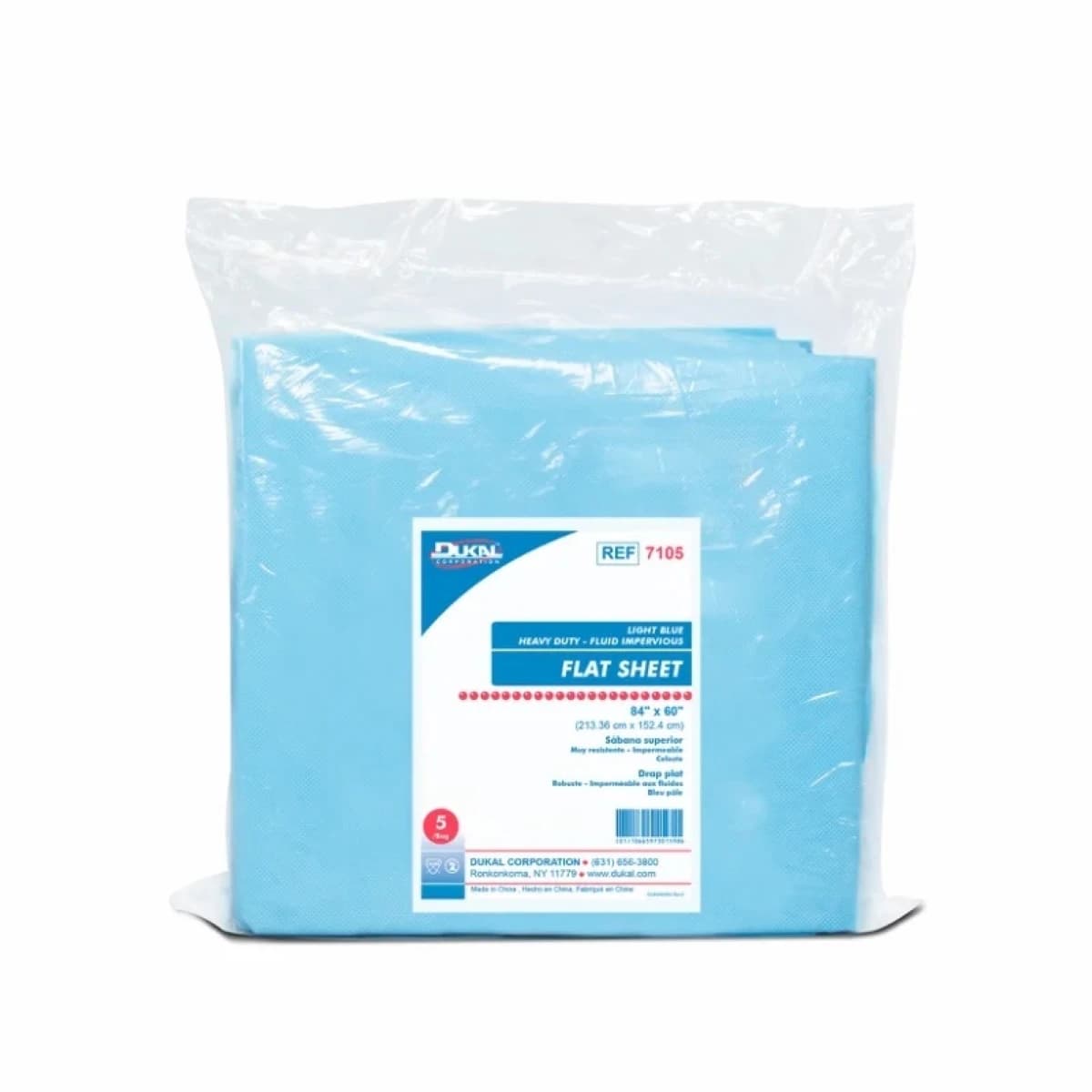 Dukal Fitted Sheet, HD Fluid-Resistant, Non-Sterile, Blue, 74" x 30" x 22", 20/Case - Fitted Sheet HD Fluid-Res Blue - Image 1