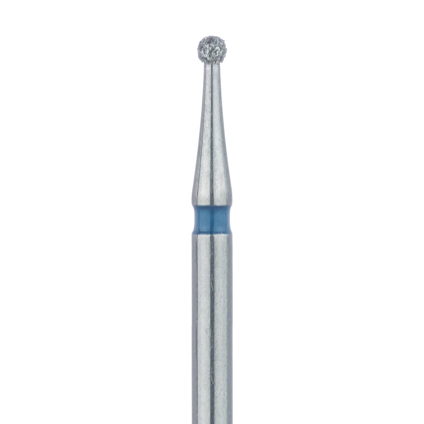 Meisinger 801-012-FG Diamond Bur, FG, Medium Grit, Blue Ring, Round Head, 1.2 mm, 5/Pkg - Diamond Instruments – FG, Medium, Blue, Round, Round End, 5/Pkg - 801-012-FG, 1.2 mm Head Diameter, 1.2 mm Head Length - Image 1