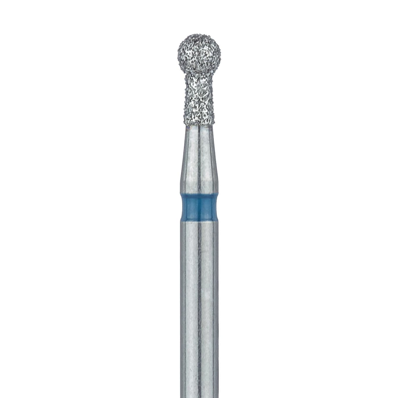 Meisinger 802-018-FG Medium Grit Round Diamond Bur, Friction Grip, 1.8 mm Head Diameter, 3.5 mm Head Length, Blue Ring, 5/Pkg - Diamond Instruments – FG, Medium, Blue, Round, Round End, 5/Pkg - 802-018-FG, 1.8 mm Head Diameter, 3.5 mm Head Length - Image 1