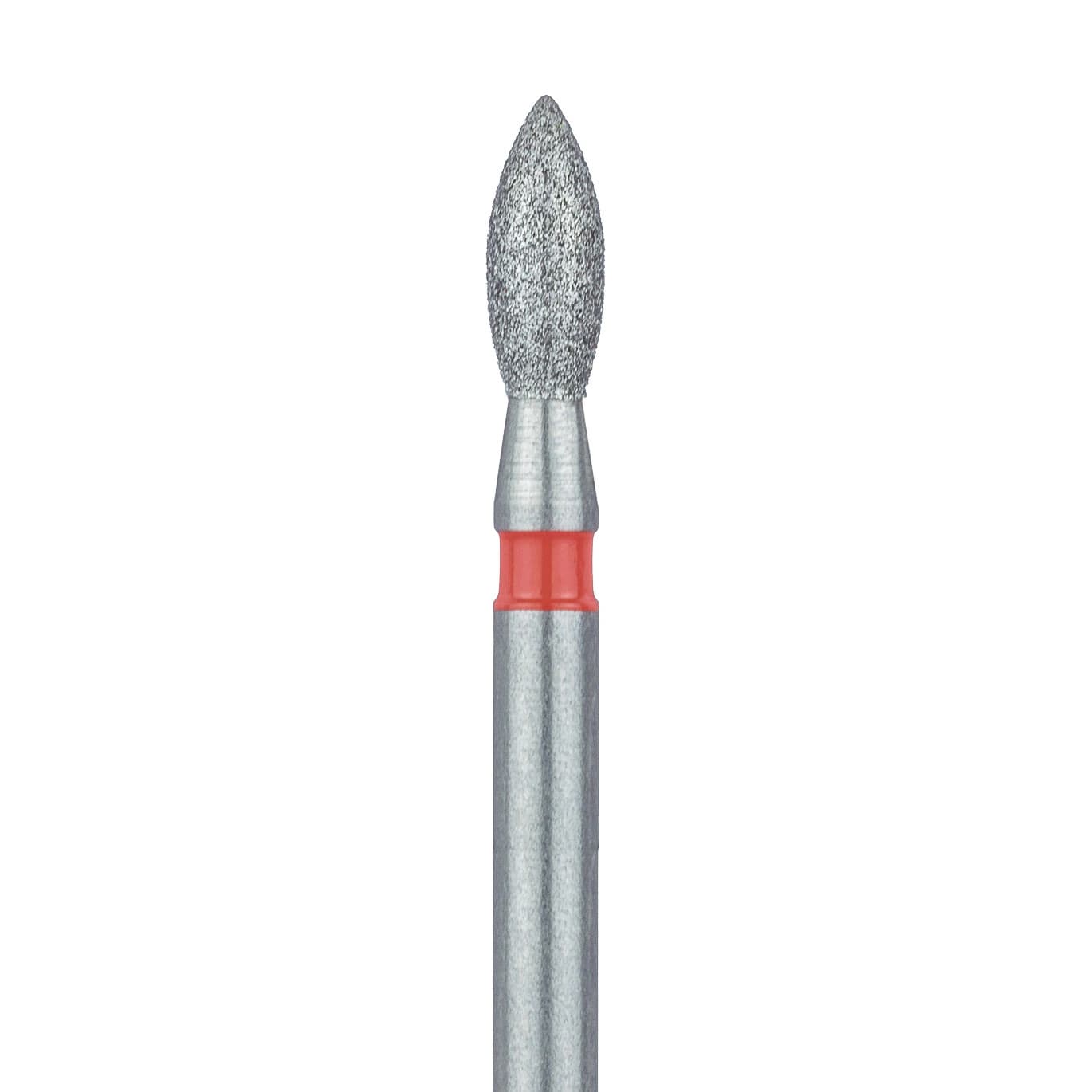 Meisinger 830F-018-FG Fine Diamond Bur, Pointed Football, Friction Grip, 1.8 mm Head Diameter, Red Ring, 5/Pack - Meisinger Diamonds 830F-018-FG Fine 5/Pk - Image 1