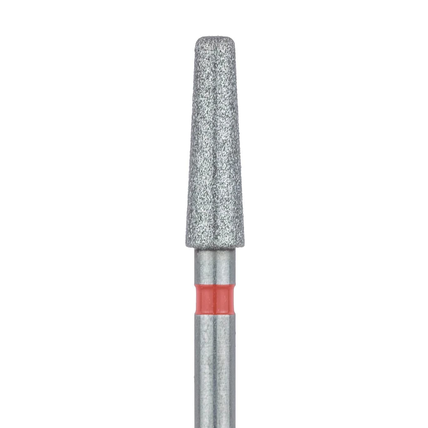 Meisinger 847RF-023-FG Fine Diamond Bur, Round Edge Tapered, Friction Grip, 2.3 mm Head, 8 mm Working Length, Red Ring, 5/Pack - Meisinger Diamond, FG, Fine, Red, Tapered- Round Edge, 847RF-023, Pkg/5 - Image 1