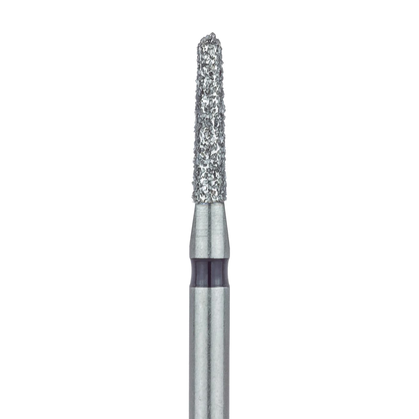 Meisinger 849H-014-FG Diamond Bur, Super Coarse (Black), Round End Tapered (Cone), Friction Grip, 1.4 mm Head Diameter, 6.0 mm Head Length, 5/Pkg - Diamond Instruments – FG, Super Coarse, Black, Cone, 5/Pkg - Round, 849H-014-FG, 1.4 mm Head Diameter, 6.0 mm Head Length - Image 1