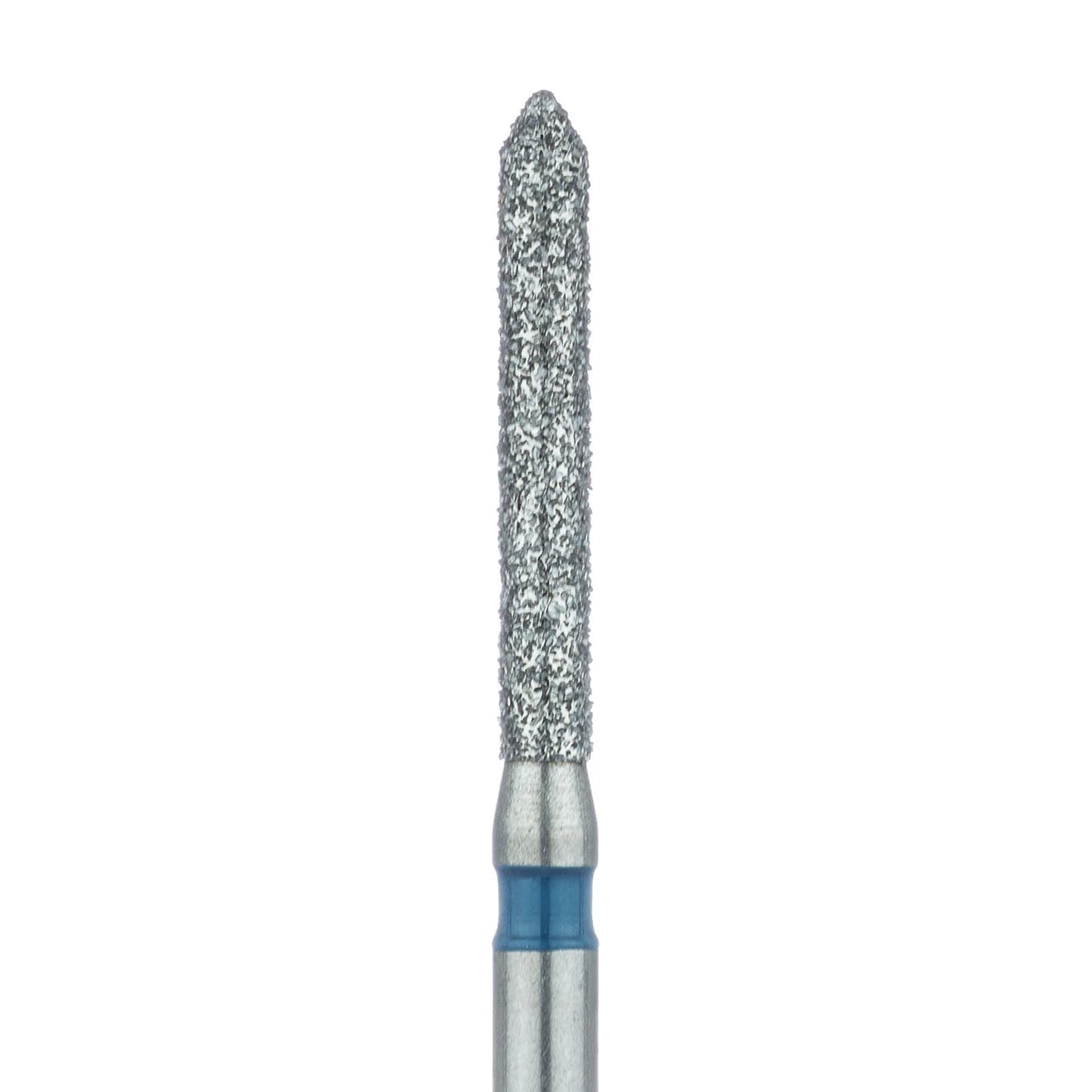 Meisinger Diamond Bur FG, Medium Grit, Blue Ring, Cylinder with Bevel Tip, 1.4 mm Head Diameter, 10 mm Working Length, 886-014, Pack of 5 - Meisinger Diamond, FG, Medium, Blue, Cylinder, 886-014, Pkg/5 - Image 1