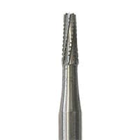 Meisinger Tungsten Carbide Bur #699, Tapered Fissure Cross Cut, Friction Grip, 0.9 mm Diameter, 100/Pack, C0699FG - Tungsten Carbide Burs – HM 33 Tapered Fissure Cross Cut FG, 100/Pkg - Size #699, 0.9 mm Diameter - Image 1