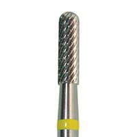 Meisinger Tungsten Carbide Lab Bur, HM 129EX-023-HP, X-Cut Extra Fine, Round End Cylinder, 2.3 mm Diameter, 8.0 mm Head Length, Yellow Ring, HP Handpiece - Tungsten Carbide Cutters – EX – X-Cut Extra Fine, Yellow Ring - Cylinder – HM 129EX-023, HP, 2.3 mm Diameter, 8.0 mm Head Length - Image 1