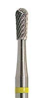 Meisinger Tungsten Carbide Cutter, Lab Pear, X-Cut Extra Fine, Yellow Ring, HP, 2.3 mm Diameter, 5.5 mm Head Length, HM77EX-023 - Tungsten Carbide Cutters – EX – X-Cut Extra Fine, Yellow Ring - Pear – HM 77EX-023, HP, 2.3 mm Diameter, 5.5 mm Head Length - Image 1