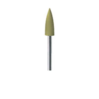 Meisinger 9580H-056 HP Yellow Fine Lab Polisher, Flame Shape, High Shine, 5.6 mm Head, 16 mm Working Length, Pack of 5 - 9580H-056 HP YELLOW FINE LAB POLISHERS (5) - Image 1