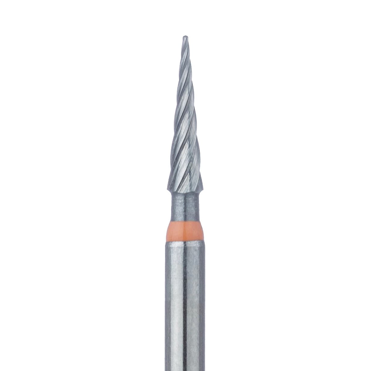 Meisinger Twist Trimming & Finishing Carbide Bur, FG, ET6, Fine, Pointed Taper, 1.4mm Head, 8-12 Flute, 5/Pk, D0134-014-FG - Meisinger FG #0134.014 Fine, Pointed Taper, 8 Blade Trimming and Finishing Carbide Bur, 5/Pk - Image 1