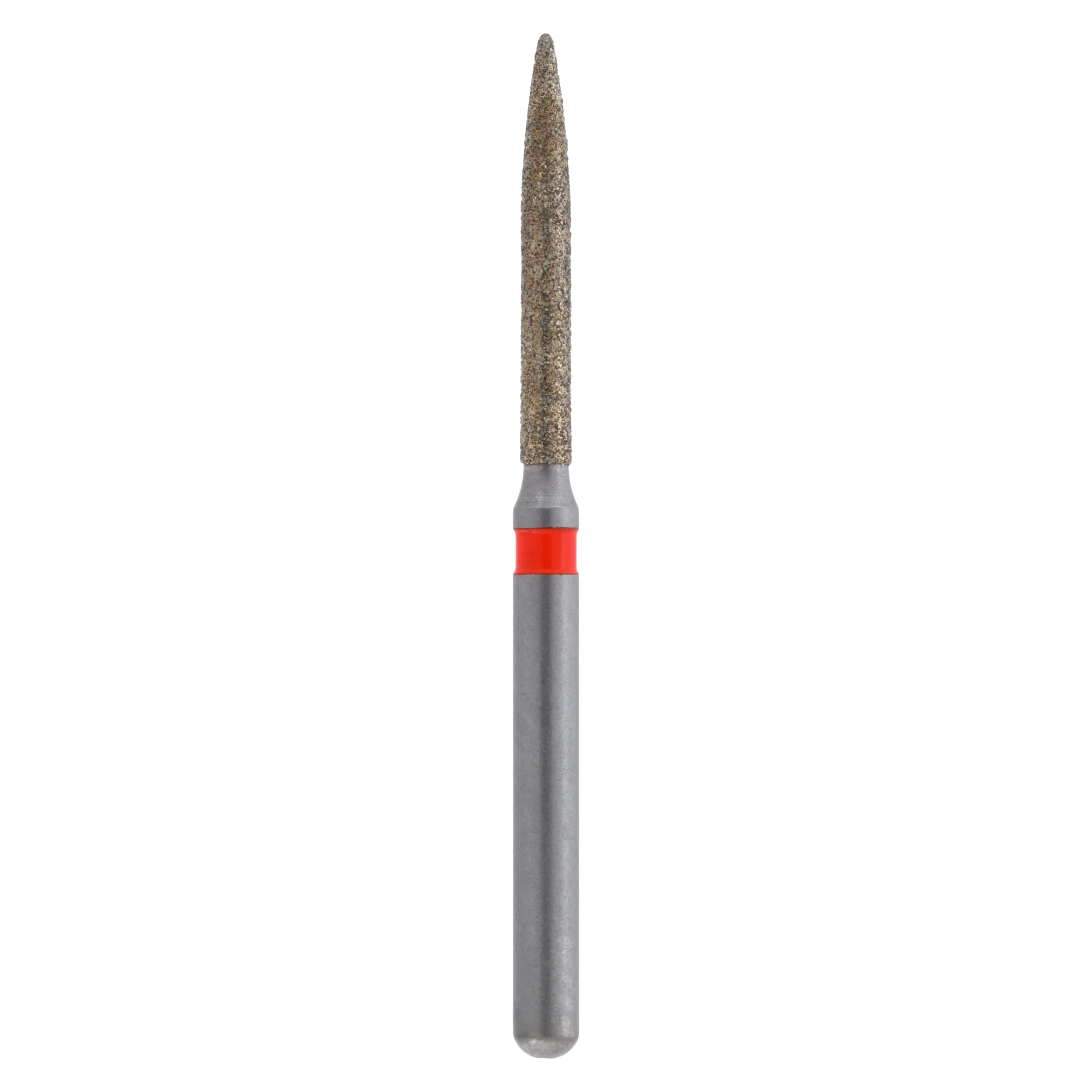 Meisinger Single-Use Sterile Diamond Bur, FG, Flame, #1512.10F, 1.2 mm, Fine, Red, 25/Pk - Meisinger Single-Use Sterile Diamond Burs, FG, Flame, # 1512.10F, 1.2 mm, Fine, Red, 25/Pk - Image 1