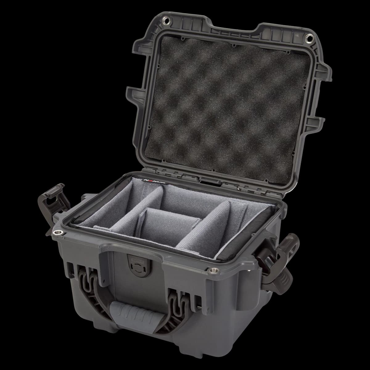 Nanuk 908 Waterproof Hard Case with Padded Divider, Graphite - Nanuk 908 w/Padded Div Graph - Image 1