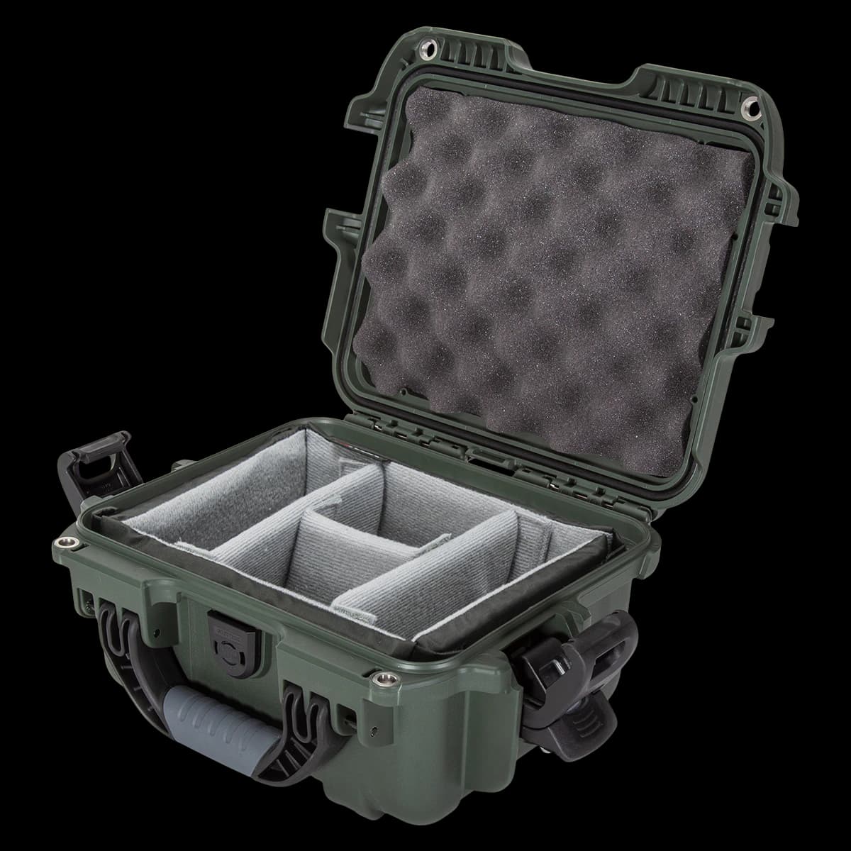Nanuk 905 Waterproof Case with Padded Divider, Olive, 12.5 x 10.1 x 6 in - Nanuk 905 w/padded div Olive - Image 1