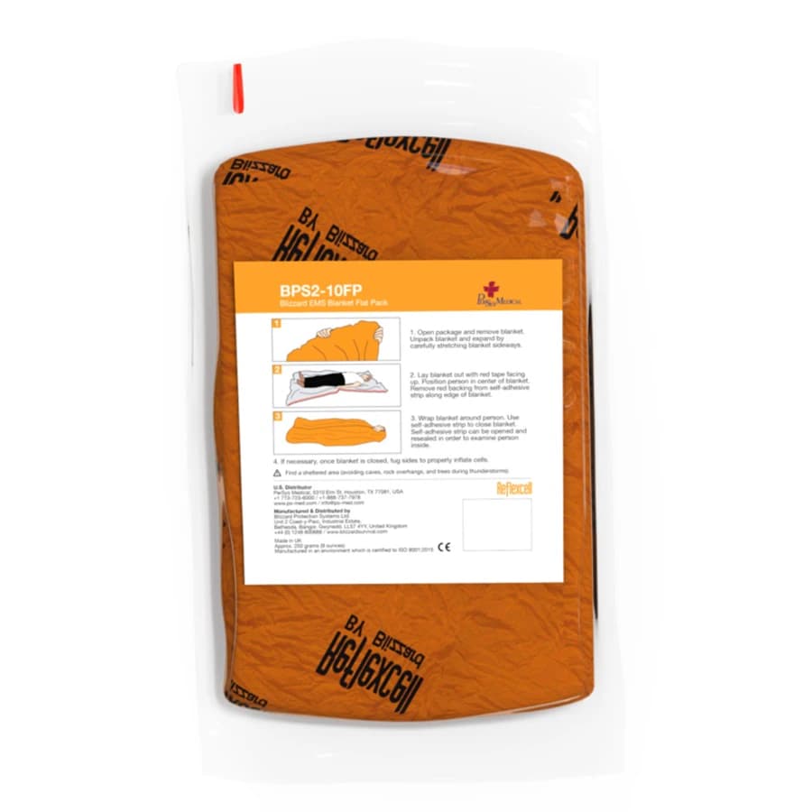 Blizzard EMS Emergency Blanket, Orange, Compact - Blizzard EMS Blanket - Image 1
