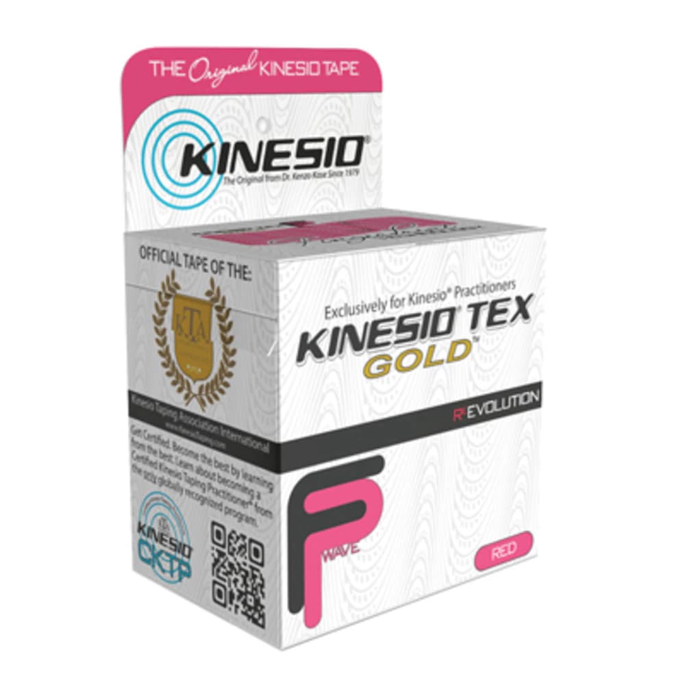 Kinesio Tex Gold FP Kinesiology Tape, Cotton Fabric, 2" x 5.5 yd, Red, 6 Rolls/Pack - Kin Tape Tex Gold FP Red - Image 1