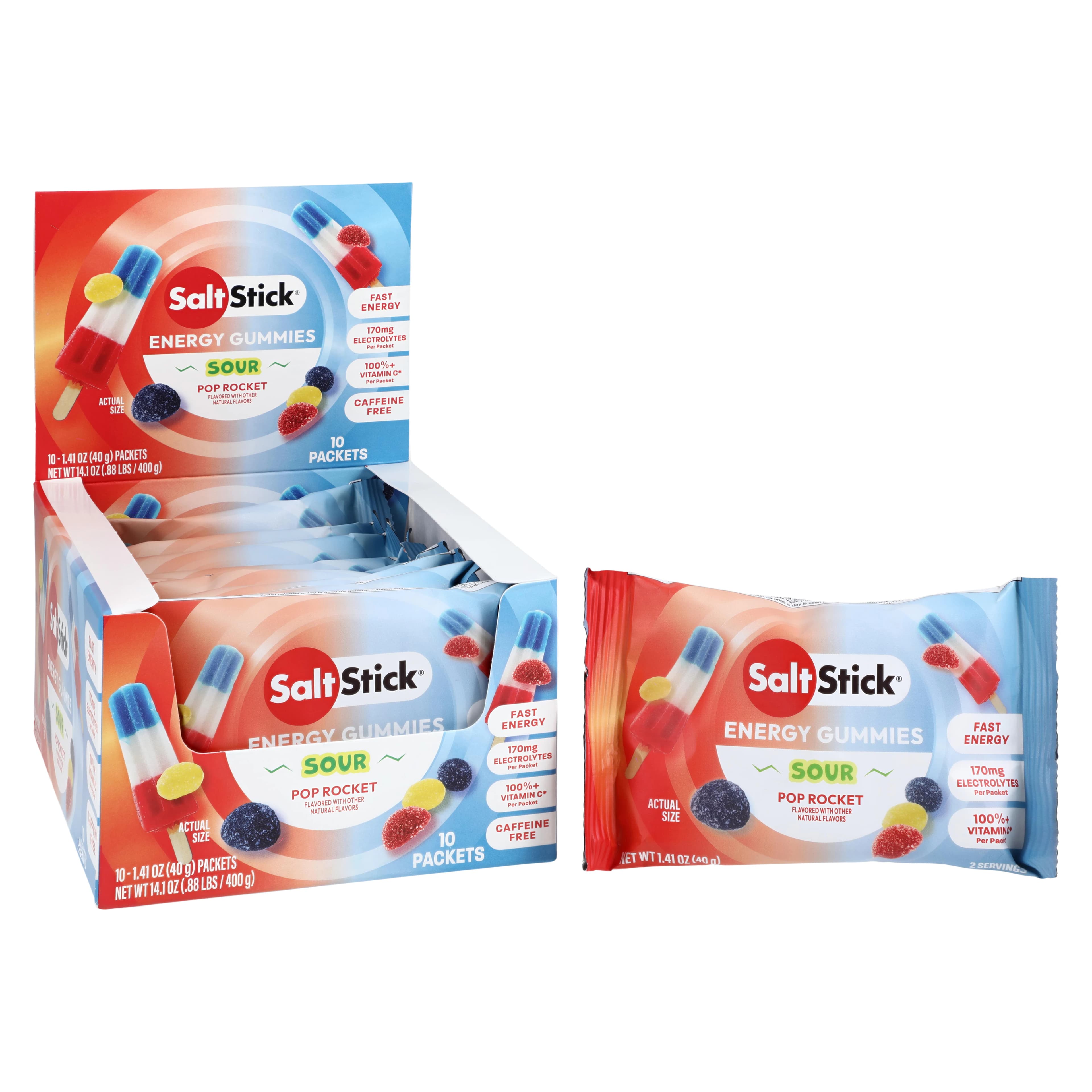 SaltStick Electrolyte Chews Pop Rocket Packet, 10 Count - SaltStick Energy Gummies - Image 1
