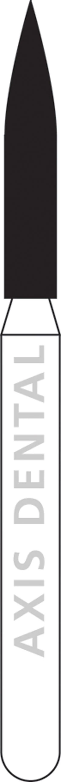 NTI Diamond Bur, Coarse Grit, Flame Shape, Friction Grip Short Shank, 1.4 mm Diameter, 8.0 mm Length, 5/Pack, C862-014M - NTI® FG Diamonds - Coarse - #862-014 (8.0) SS - Image 1