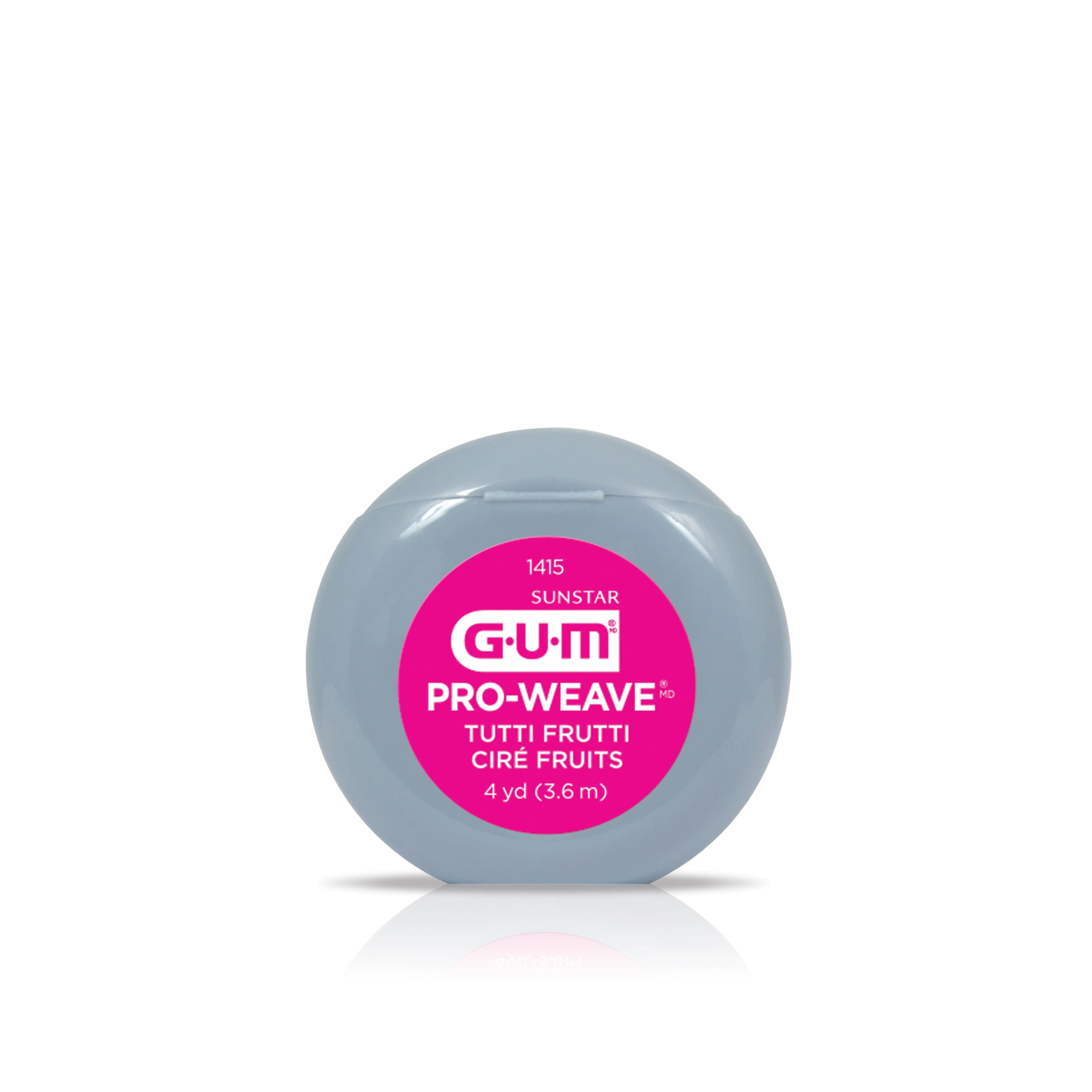 GUM ButlerWeave Floss, Waxed, Tutti Frutti, Patient Size 4 yd, 144/Box - -GUM Butlerweave Floss Tutti Frutti 4yd (144) - Image 1