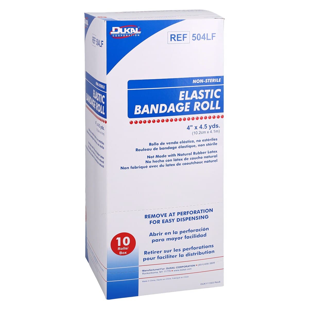 Dukal Elastic Stretch Bandage, 4" x 4.5 yd, Tan, Non-Sterile, 50/Case - Elastic Bandage LF NS - Image 1