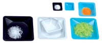 Heathrow Scientific Square Weigh Boat, Polystyrene, Blue, 85 mL, 85 x 85 x 24 mm, 500/Pk - Boat Weigh Stnrd Poly Square - Image 1