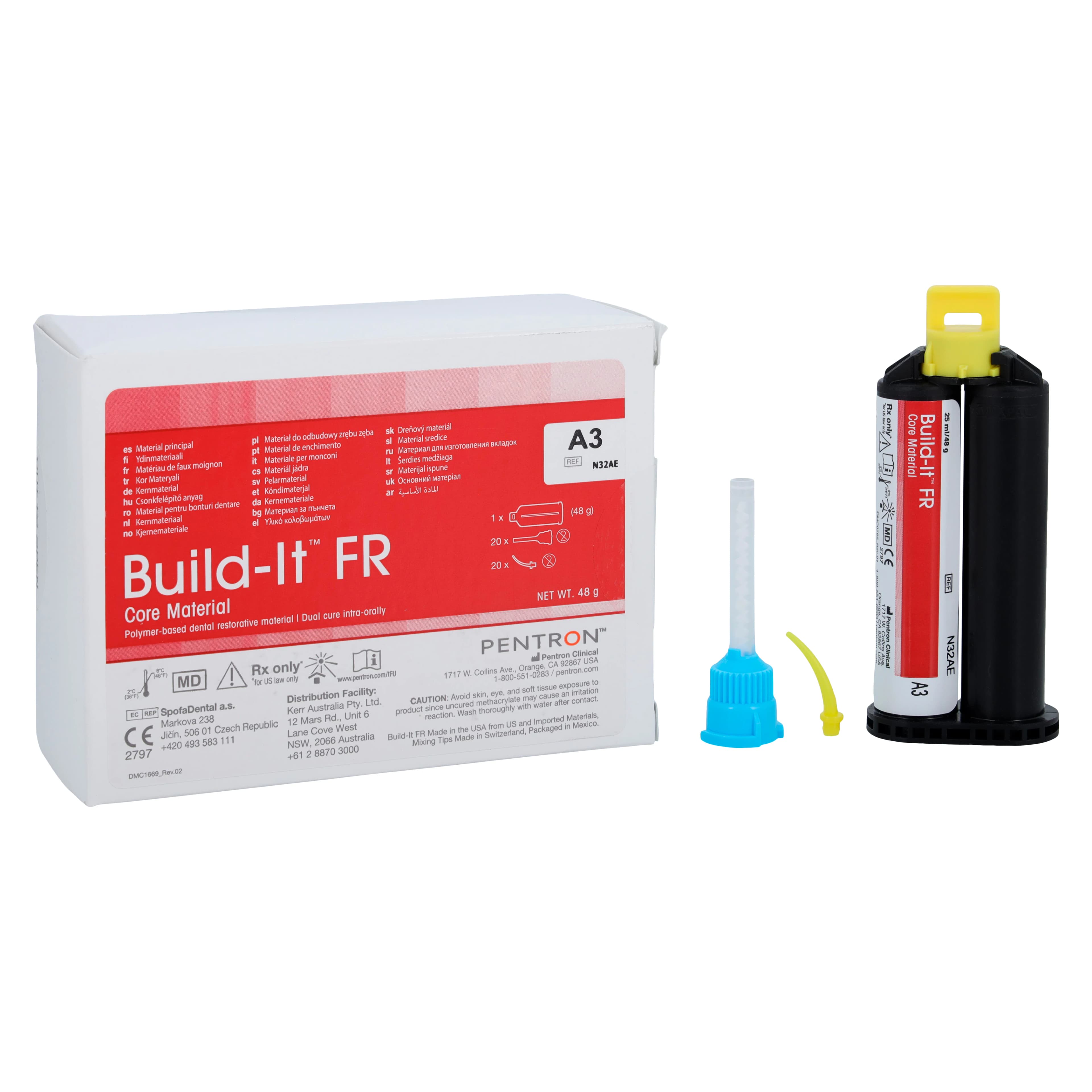 Build-It FR Fiber Reinforced Core Material, Dual-Cure, Cartridge Refill, Shade A3, 25 ml, N32AE - Build-It™ FR Cartridge Refill - Image 1