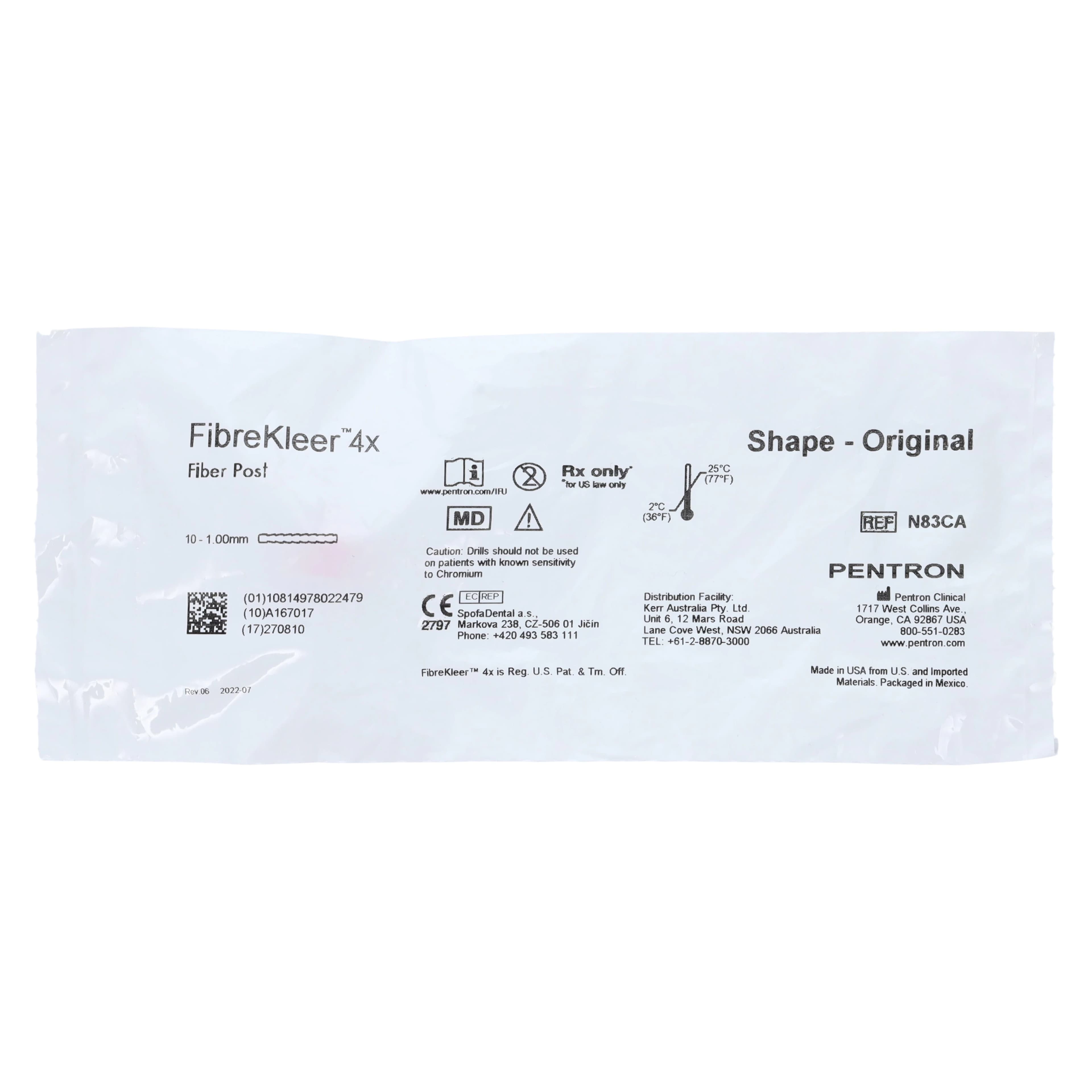 FibreKleer 4X Fiber Post Refill, Original, 1.00 mm, Red, 10/Pack, N83CA - FibreKleer 4x Post Refill Original 1.00 Red Pack of 10 - Image 1