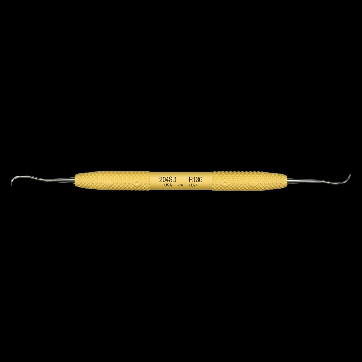 PDT Cruise Line Sickle Scaler, Double-Ended, 204SD, Posterior, Sunshine Yellow, 1/Pk, R136 - Scaler 204 Sd PDT Cruise Instrument R136 - Image 1