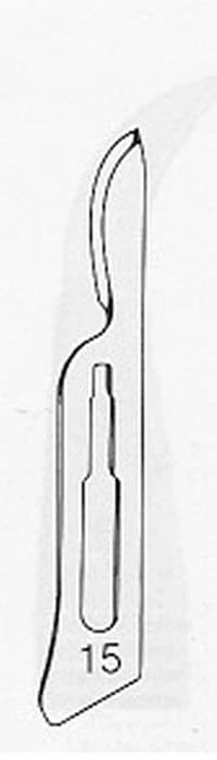 Hermann Medizentechnik Stainless Steel Sterile Surgical Scalpel Blade #15, Disposable, 100/Box - Blade Scalpel ST - Image 1