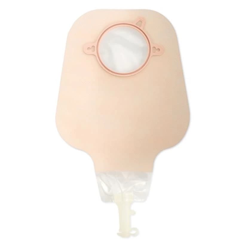 Hollister New Image 2-Piece Drainable Ostomy Pouch, Ultra-Clear/Red, 12" Length, High Output - Urostomy Bag Drainable - Image 1