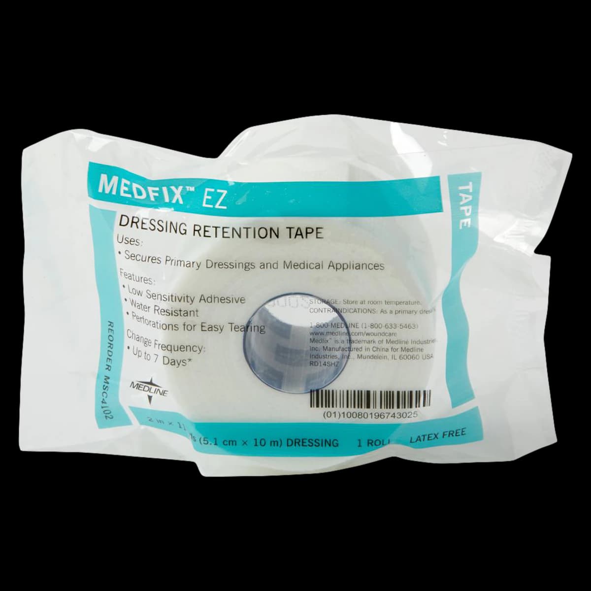 Medline Medfix EZ Fabric Tape, Linerless, 2" x 11 yd, White, 12/Box - Tape Medfix EZ Linerless - Image 1