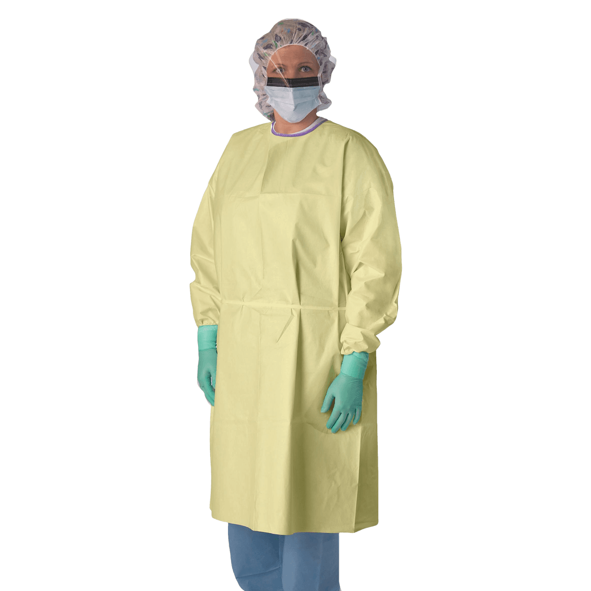 Medline Premium Isolation Gown, Level 3, Heavyweight, Elastic Wrist, Yellow, Regular/Large, 100/Case - ISOGown,PREM,ELSTWrst,LV3,YEL, - Image 1
