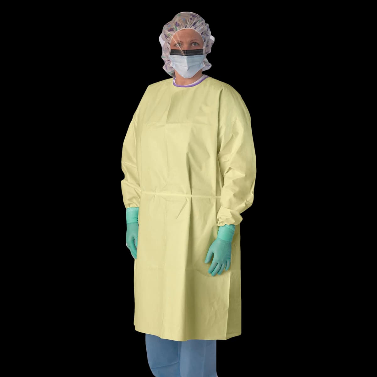 Medline Premium Isolation Gown, Level 3, X-Large, Yellow, Elastic Wrist, 100/Case - ISOGown,PREM,ELSTWrst,LV3,YEL, - Image 1