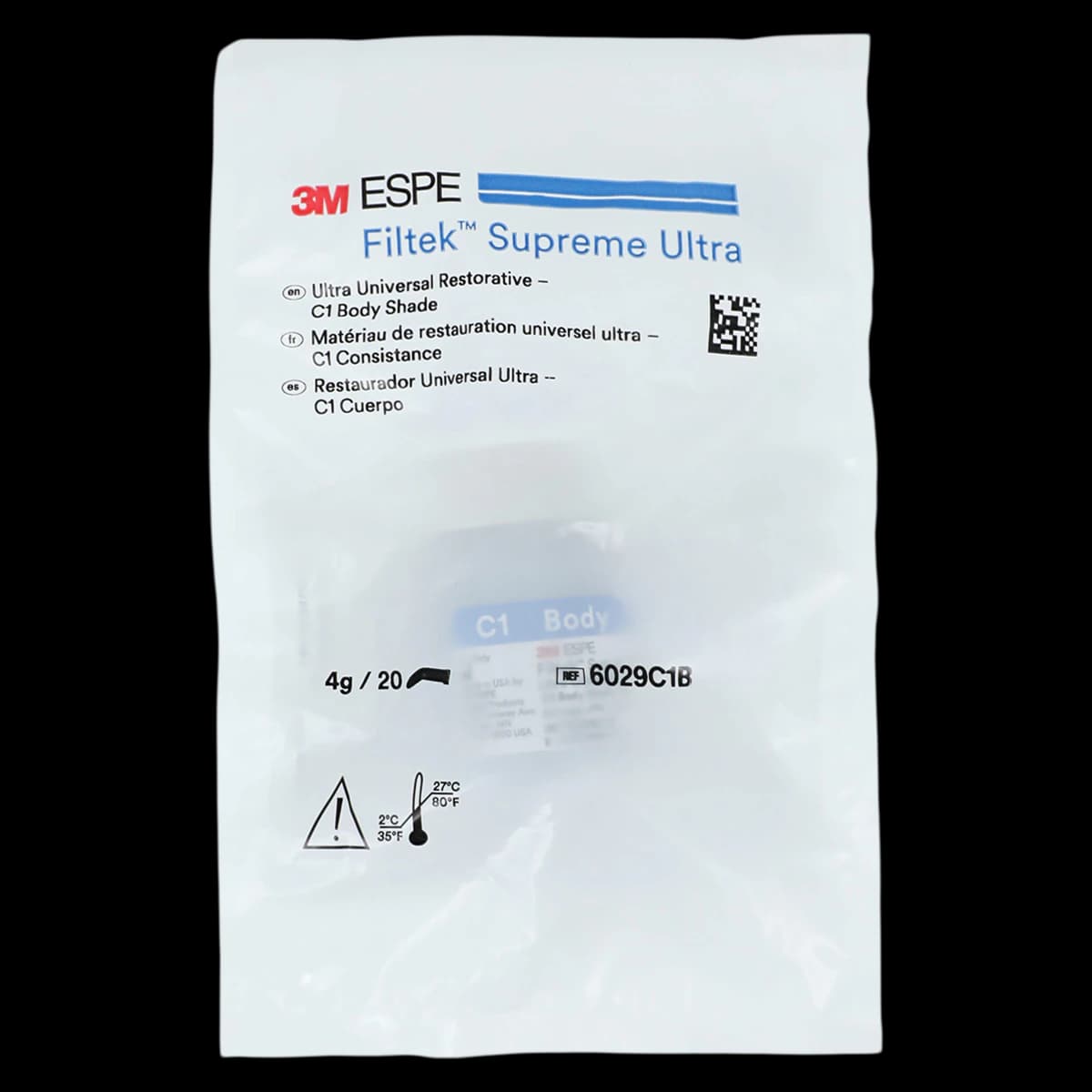 3M Filtek Supreme Ultra Universal Restorative Capsules, C1 Body Shade, 0.2 g, 20/Pk, 6029C1B - Filtek Supreme Ultra Universal Capsules C1 Body 20Pk - Image 1