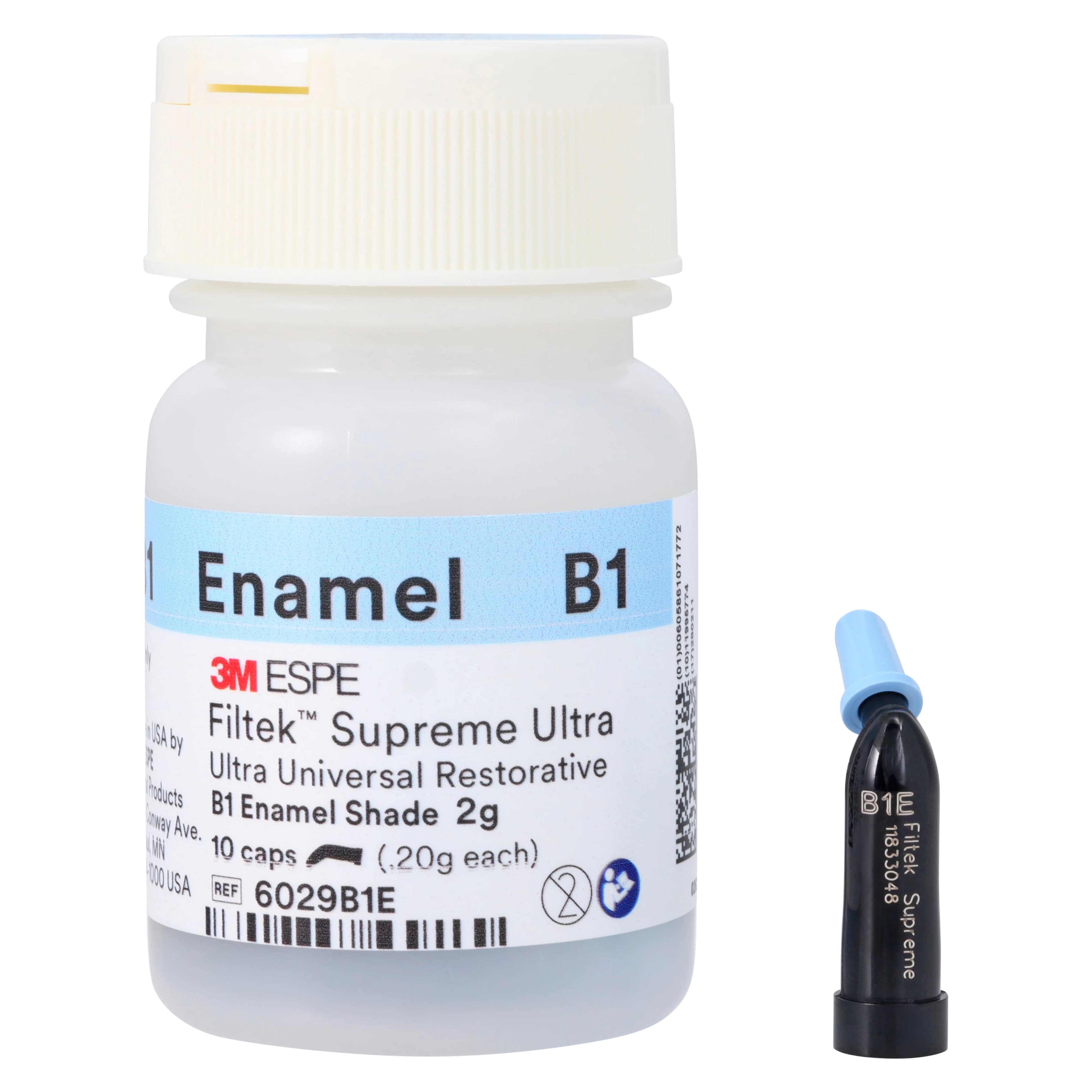 3M Filtek Supreme Ultra Universal Restorative Capsules, B1 Enamel, 0.2 g, 10/Pk, 6029B1E - Filtek Supreme Ultra Universal Capsules B1 Enamel 10Pk - Image 1