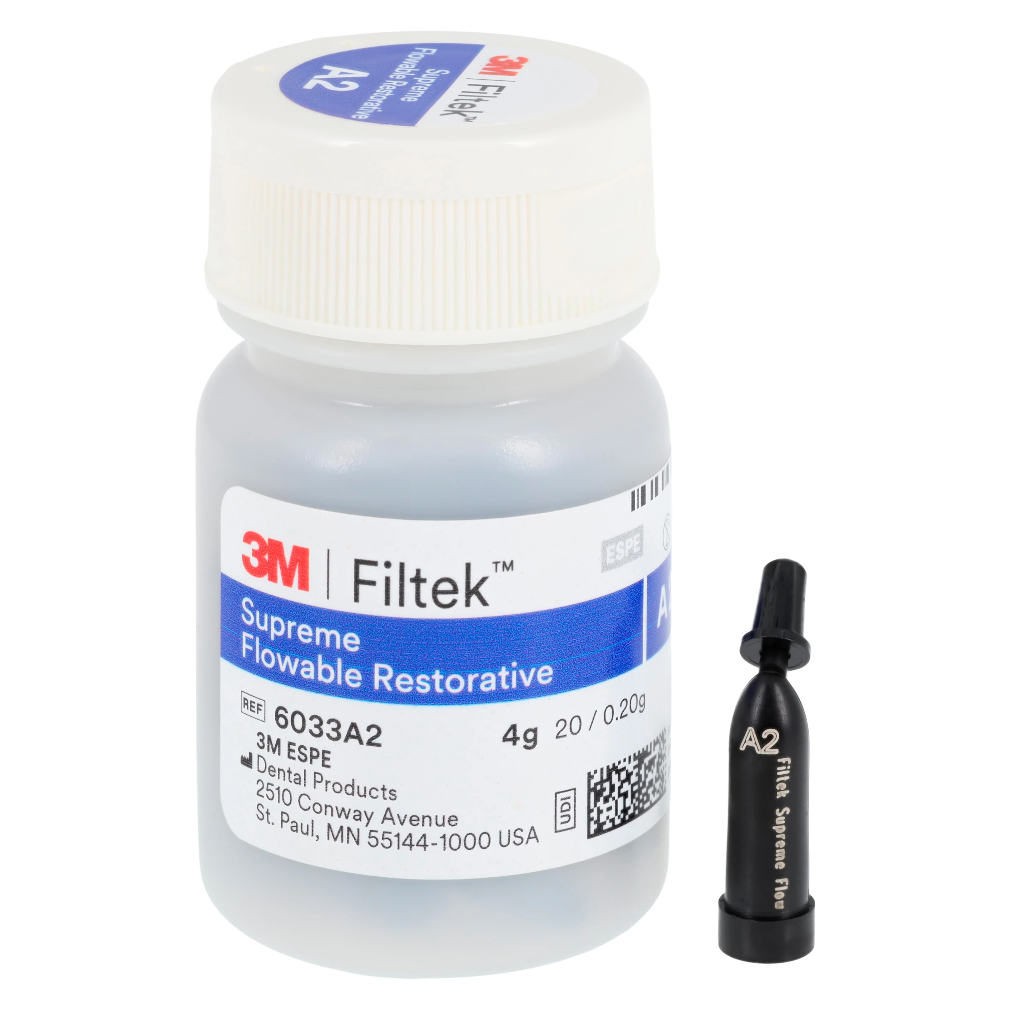 Filtek Supreme Ultra Flowable Restorative, Cavifil Capsule Refill, 0.2 g, Shade A2, 20/Pk, 6033A2 - Filtek Supreme Ultra Flowable Restorative Cavifil Refill, 0.2 g, A2, 20/Pk, 6033A2 - Image 1