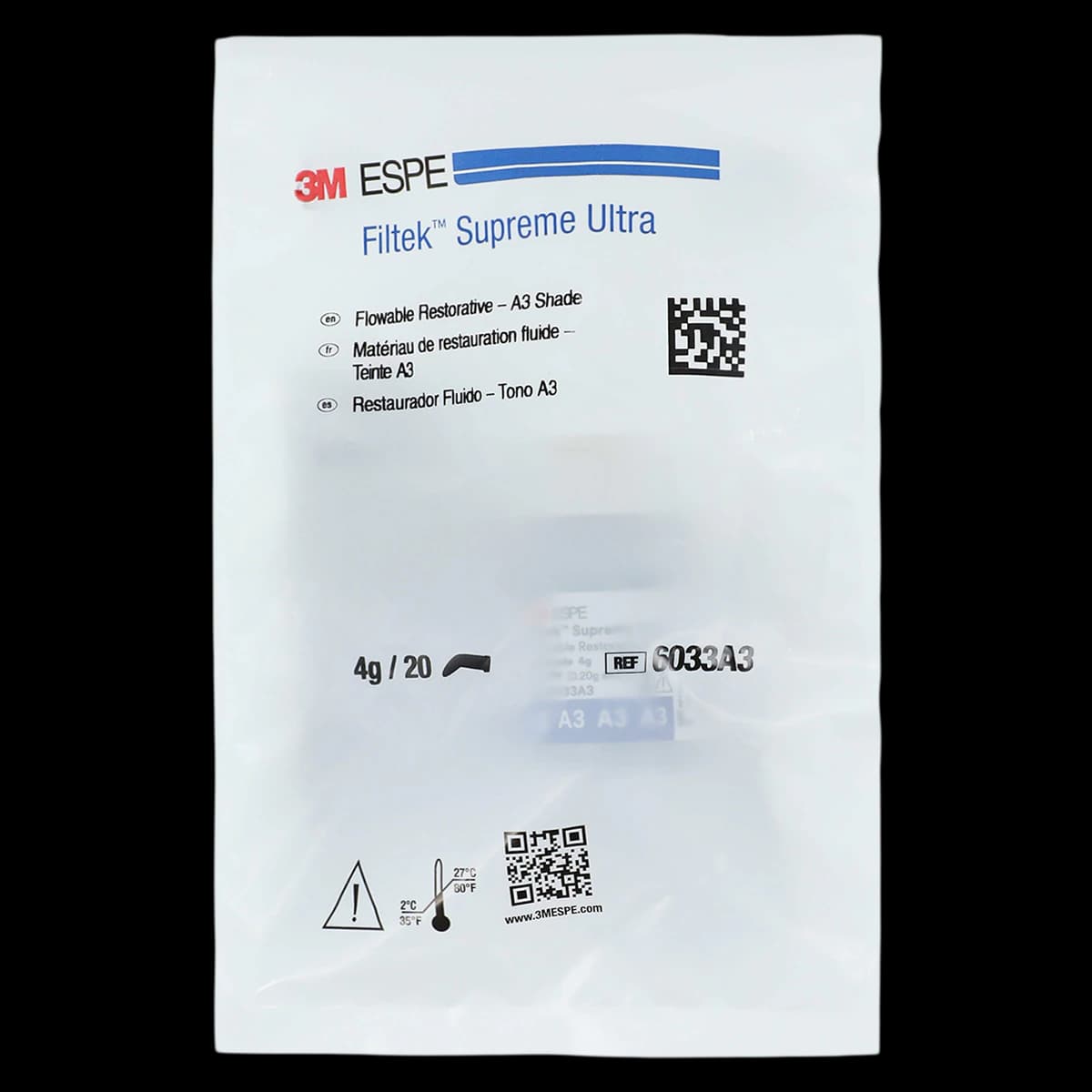 3M Filtek Supreme Ultra Flowable Restorative, Cavifil Capsule Refill, 0.2 g, Shade A3, 20/Pk, 6033A3 - Filtek Supreme Ultra Flowable Restorative Cavifil Refill, 0.2 g, A3, 20/Pk, 6033A3 - Image 1