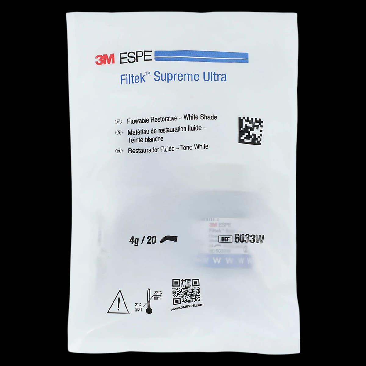 3M Filtek Supreme Ultra Flowable Restorative, Cavifil Refill, 0.2 g, Shade White, 20/Pk, 6033W - Filtek Supreme Ultra Flowable Restorative Cavifil Refill, 0.2 g, White, 20/Pk, 6033W - Image 1