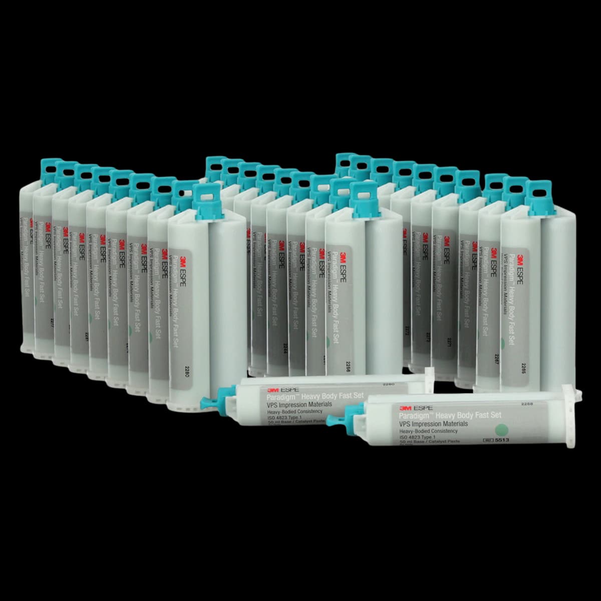 Solventum Paradigm VPS Impression Material, Heavy Body, Fast Set, Jumbo Pack, 30 x 50 mL Cartridges, 5513J - Paradigm VPS Fast Set Jumbo Heavy Body 30Pk - Image 1