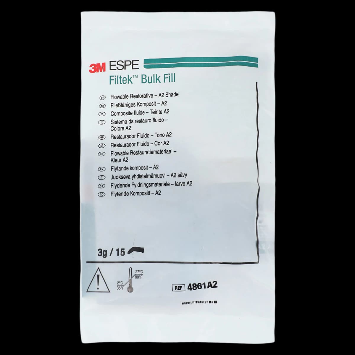 3M Filtek Bulk Fill Flowable Restorative Capsules, Shade A2, 0.2 g, 15/Pkg, 4861A2 - Filtek Bulk Fill Flow Capsules A2 15Pk - Image 1